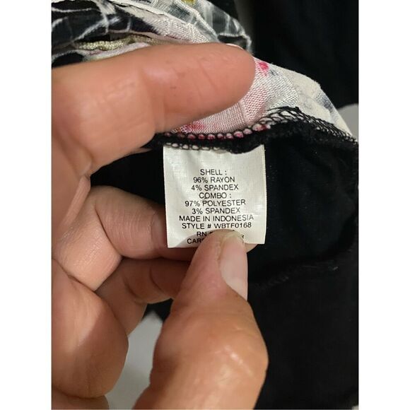 Notations Black Multicolored Cardigan Built In Tank 3/4 Sleeve Size 1X - Picture 5 of 6